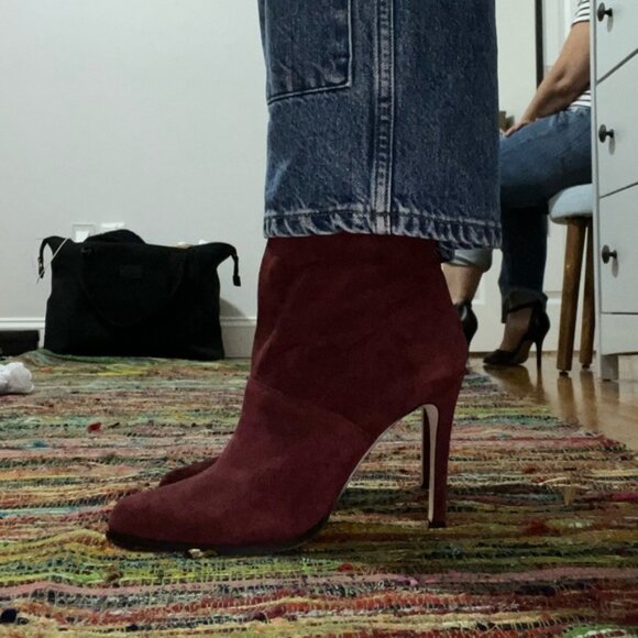 BCBGeneration Valor Suede Mid-Calf Pointed-Toe Stiletto Boots, Size 7 - Picture 10 of 10